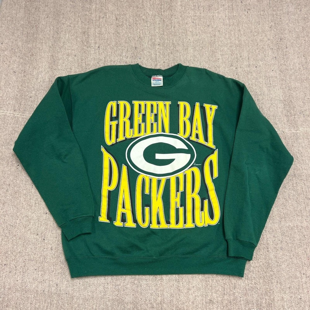 Vintage Green Bay Packers Sweatshirt Mens XL Green 1990s NFL